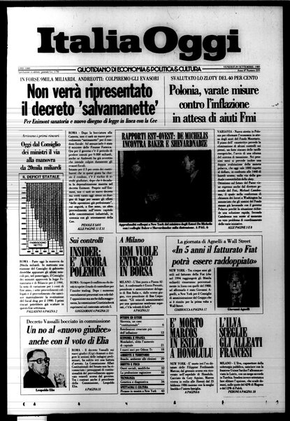 Italia oggi : quotidiano di economia finanza e politica